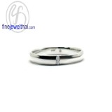 แหวนทองคำขาว แหวนเพชร แหวนคู่ แหวนแต่งงาน แหวนหมั้น - R30147DWG
